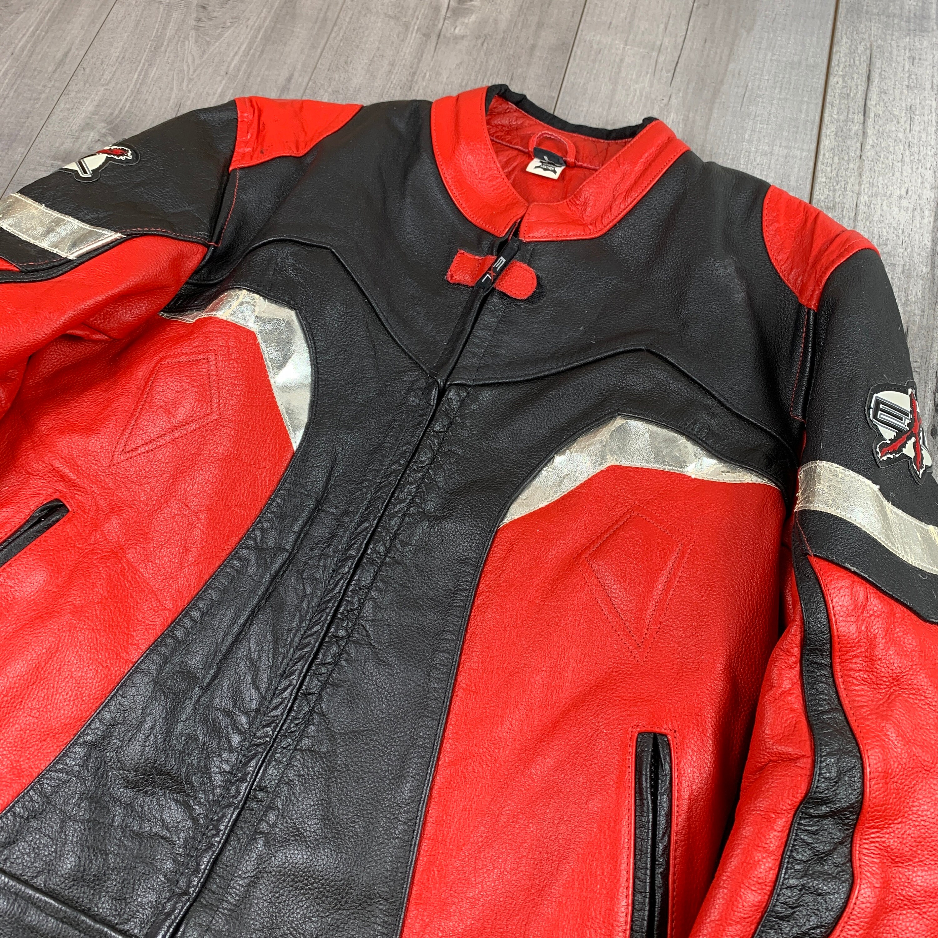 Vintage EXL Genuine Leather Biker Motorcycle Racing Jacket Fall