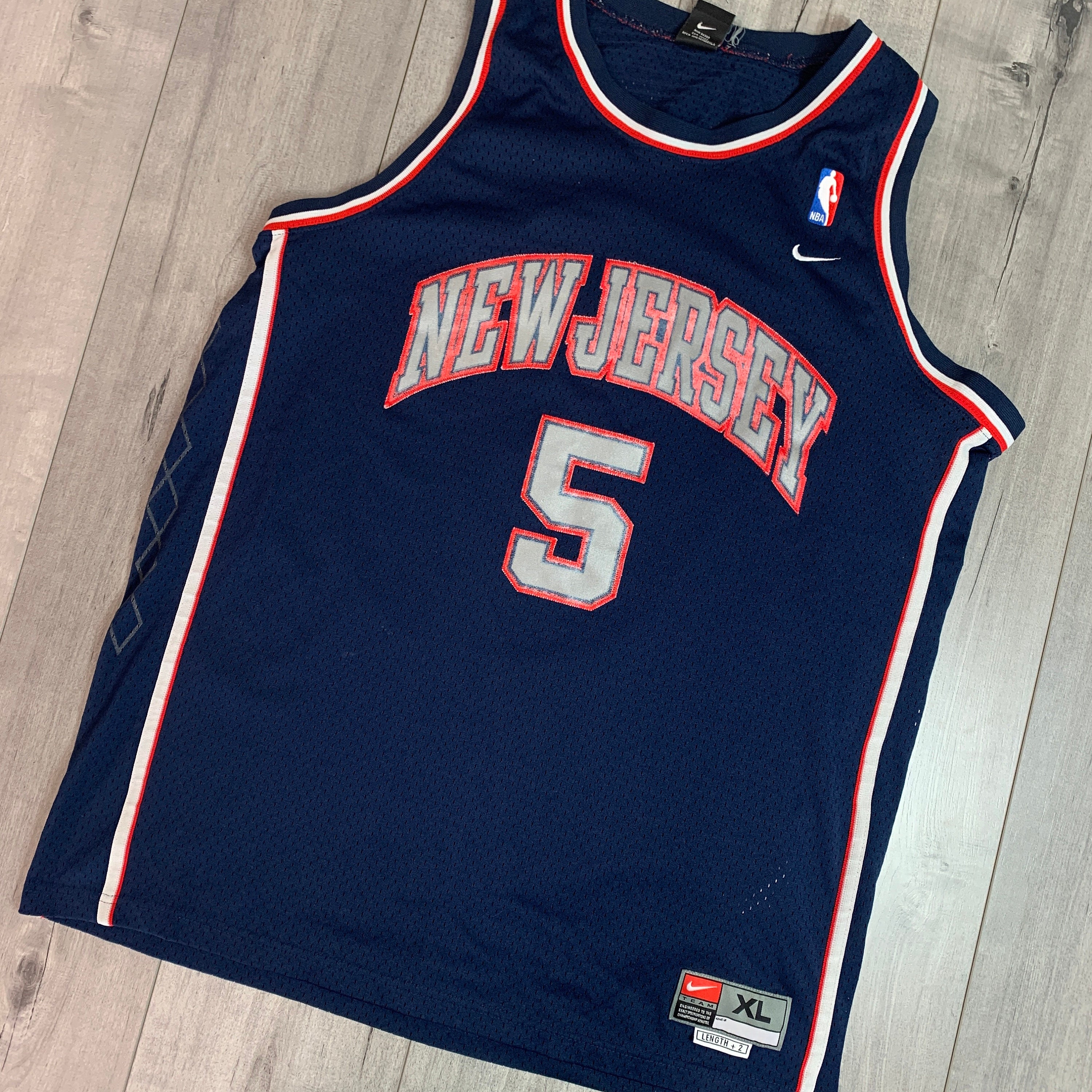 Jason Kidd New Jersey Nets Champion NBA authentic alternate grey basketball  jersey (Men sz 2XL, 52)