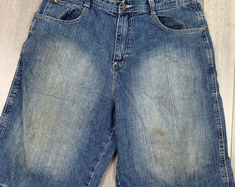 Vintage South Pole Denim Jean Shorts Sz 36 / American Brand Logo Jorts Faded Blue