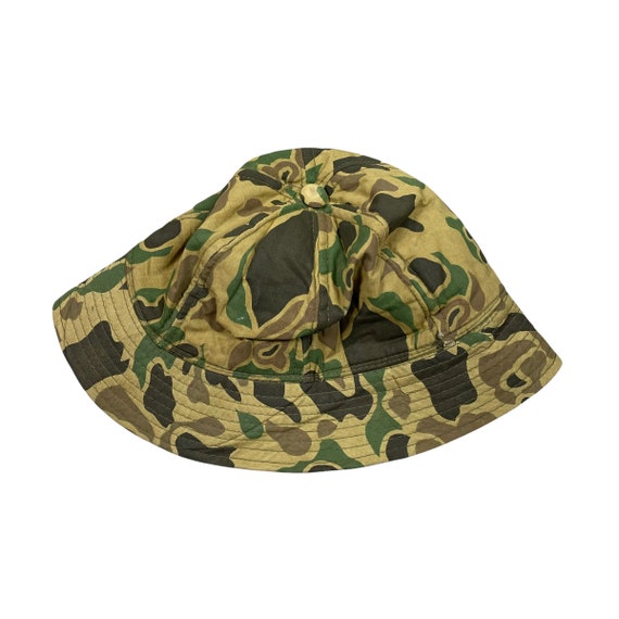 Vintage Duck Camo Military Bucket Hat 