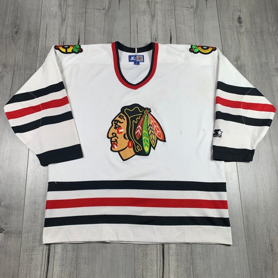 Vintage 90s Starter Chicago Blackhawks NHL Pro Hockey Jersey