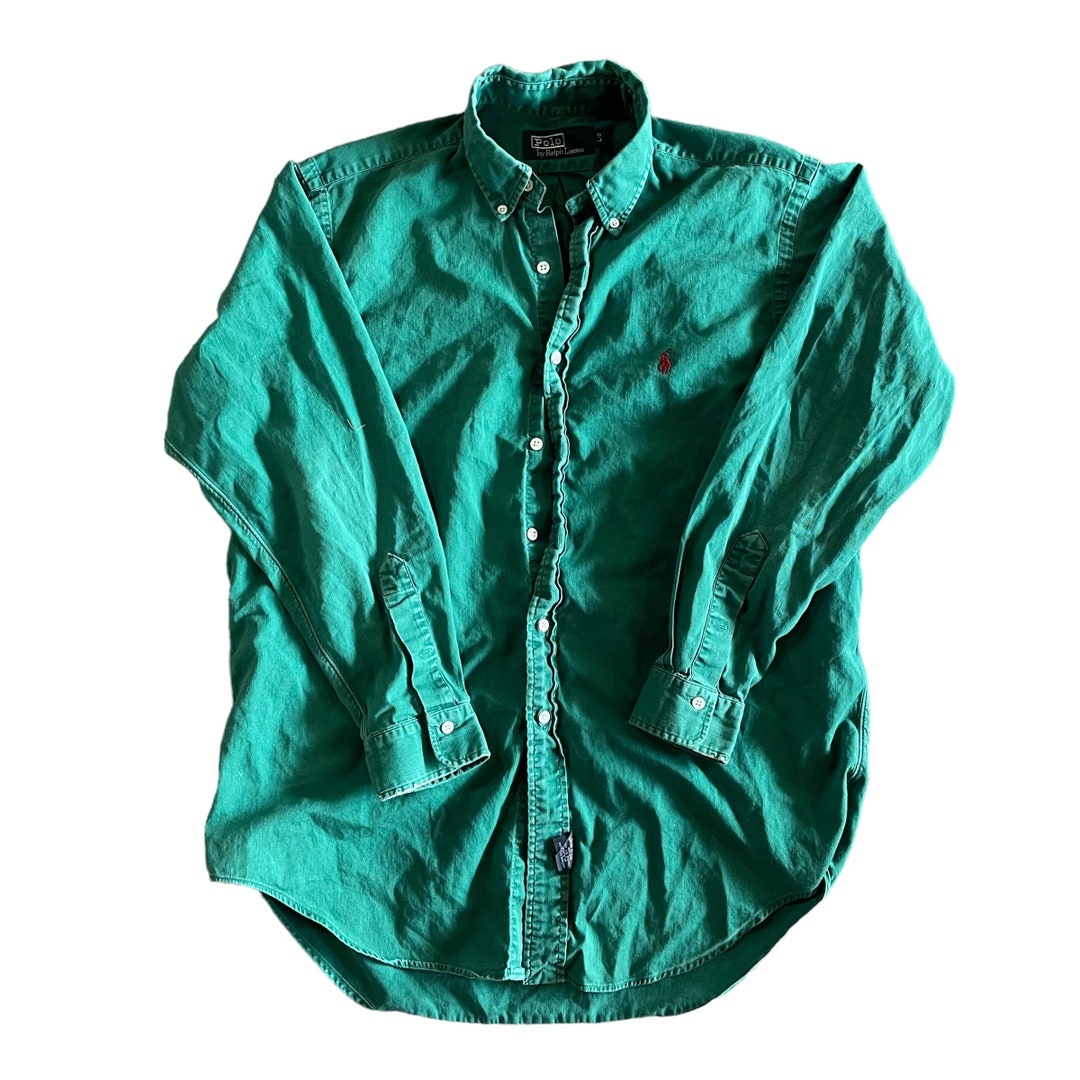 Polo Ralph Lauren Pine Green Button up Shirt / Collared Shirt Etsy