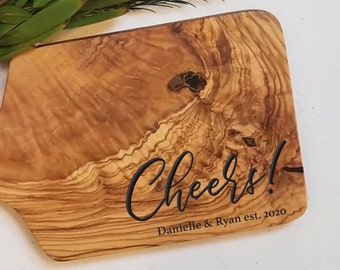 Cheers Couple Charcuterie Board by Bright on Birch - Engraved cutting board,Personalized wedding gift, birthday, housewarming