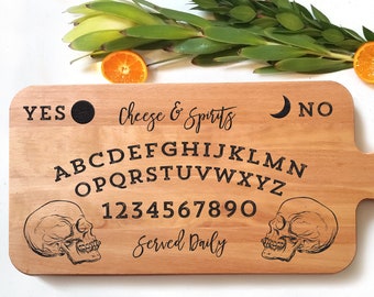 Ouija Style Charcuterie Board by Bright on Birch - Cheese & Spirits Engraved cutting board, Personalized Bread Board, birthday, housewarming