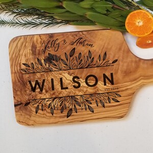 Custom Couple Floral Charcuterie Board by Bright on Birch - Engraved cutting board,Personalized wedding gift, birthday, housewarming