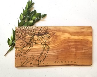 World City Map (A - L) Bread Board, Cities Starting with A-L Charcuterie Cutting Board - Engraved Personalized gift, birthday, housewarming