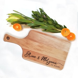 Cursive Couple Charcuterie Board by Bright on Birch - Engraved cutting board,Personalized wedding gift, birthday, housewarming
