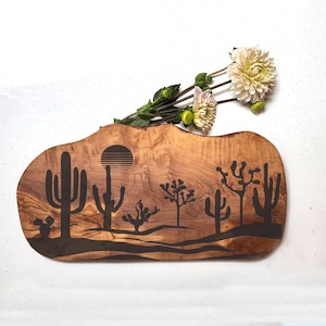 Saguaro Desert Charcuterie Board by Bright on Birch - Engraved cutting board,Personalized wedding gift, birthday, housewarming
