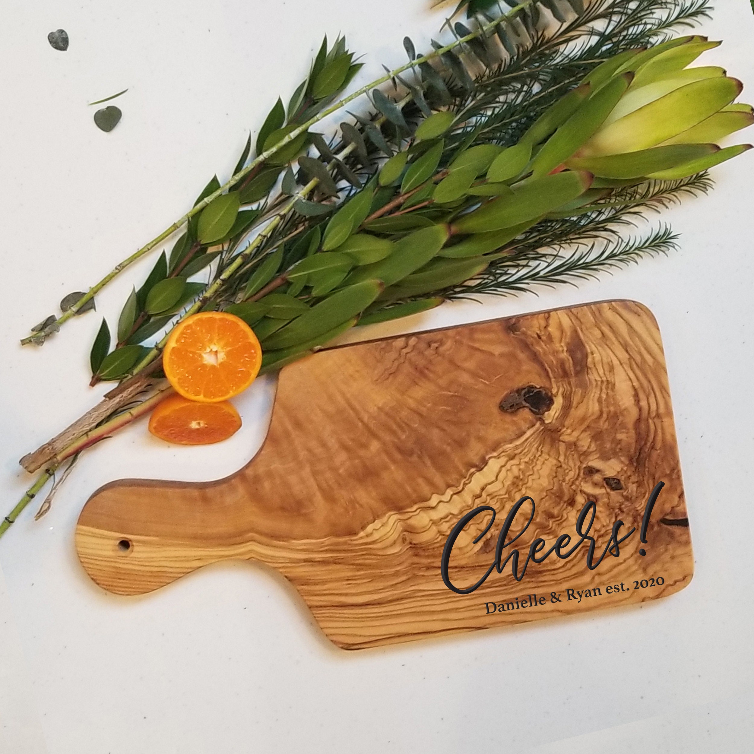 Cheers Couple Charcuterie Board by Bright on Birch - Engraved cutting board,Personalized wedding gift, birthday, housewarming