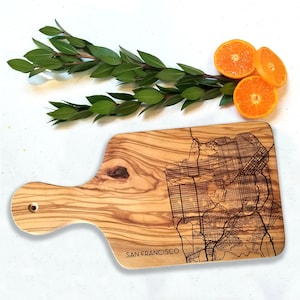 US City Map Bread Board (A - N), Cities Starting with A-N Charcuterie Cutting Board - Engraved Personalized gift, birthday, housewarming