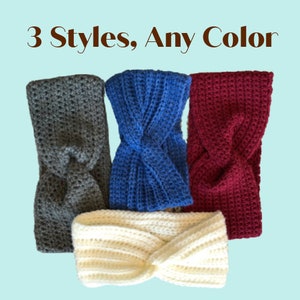 Crochet Center Twist Ear Warmers Made to Order