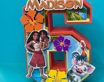 Island princess inspired 3d letters, moana inspired party decor, wayfinder, birthday party, custom 3d letters