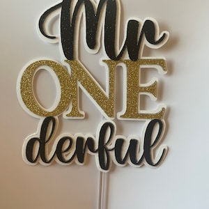 Mr onederful cake topper, baby boy first birthday, cake topper