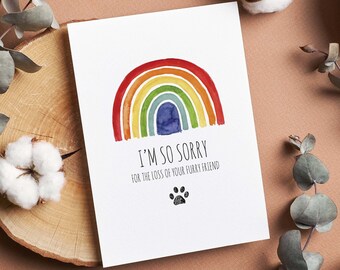 I am So Sorry for the Loss of Your Furry Friend- Grief/ Pet Death/ Pet Loss/ Support Card (Foldable, Blank Inside, Printable)