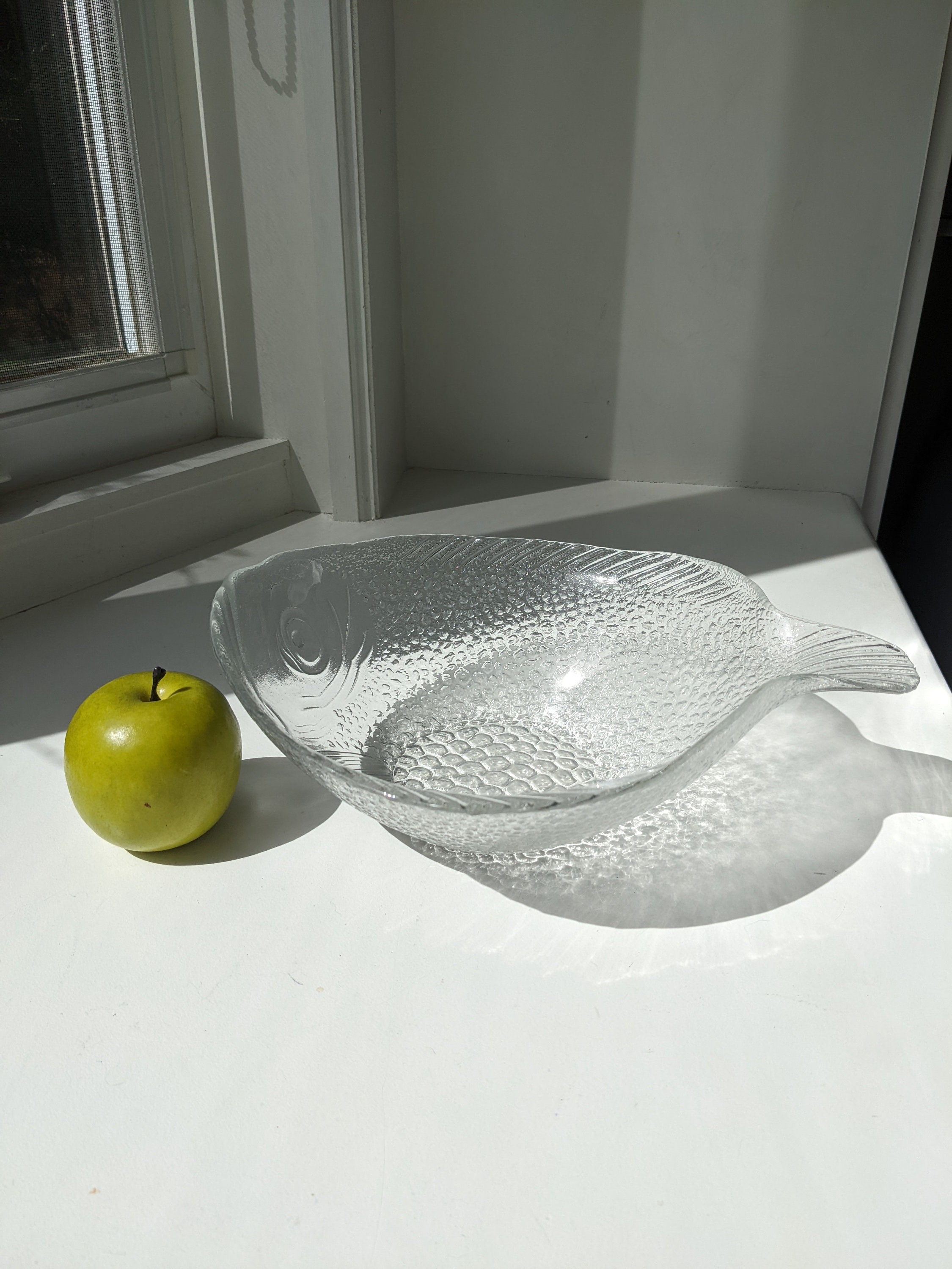 Large Arcoroc Fish-shaped Serving Bowl, Poisson Pattern, Made in France ...