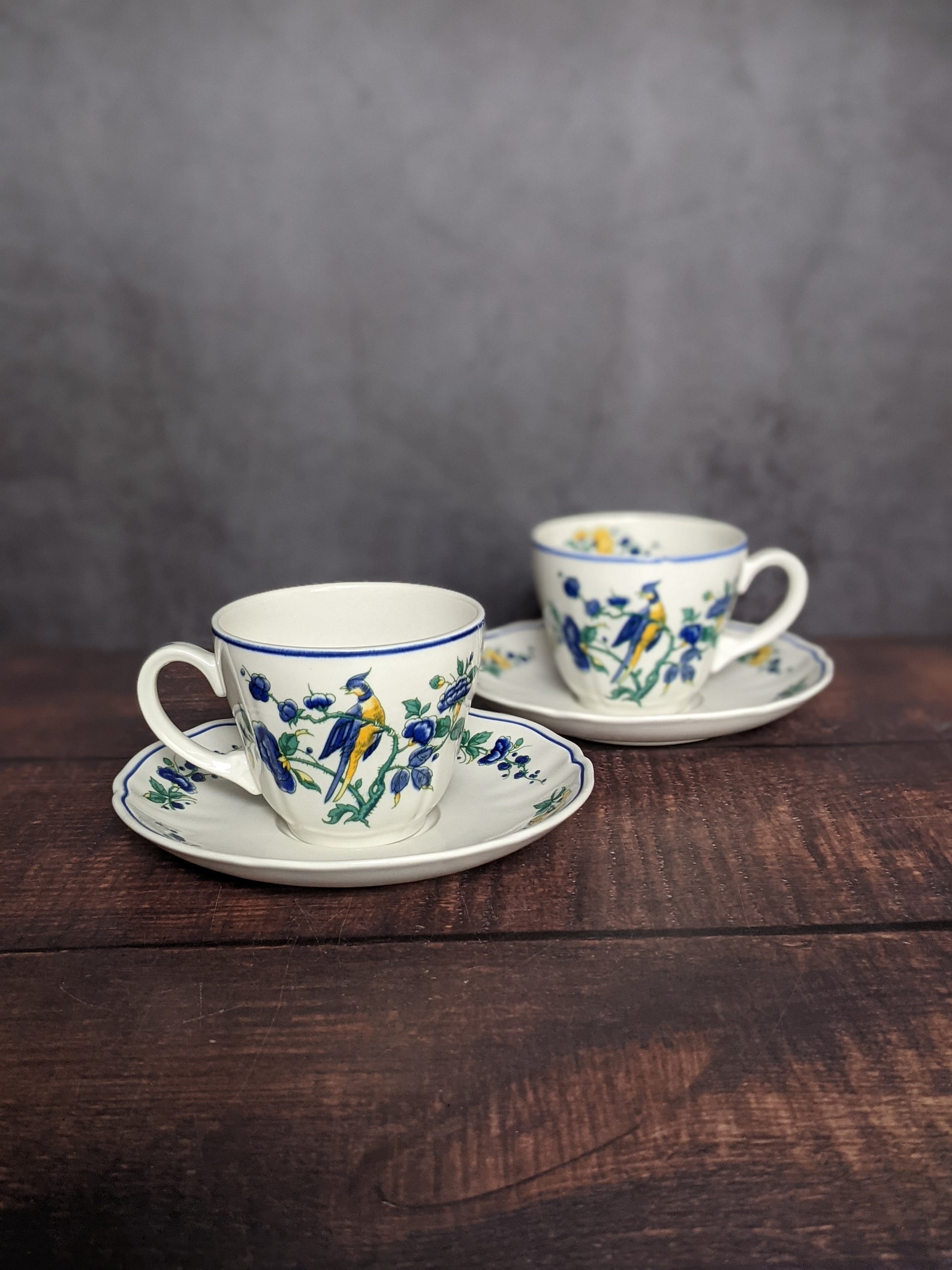 Villeroy & Boch Phoenix Blau Set of 2 Cups With Saucers Made - Etsy