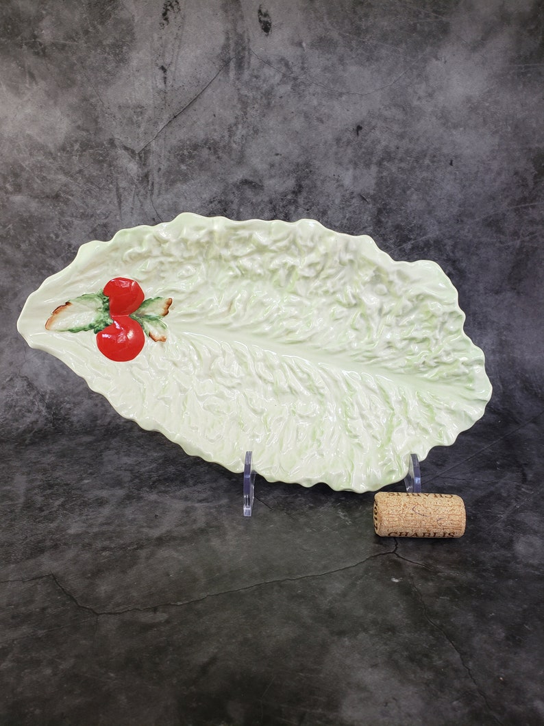 Rare Vintage Carlton Ware Green Lettuce Leaf Serving Dish Etsy Canada