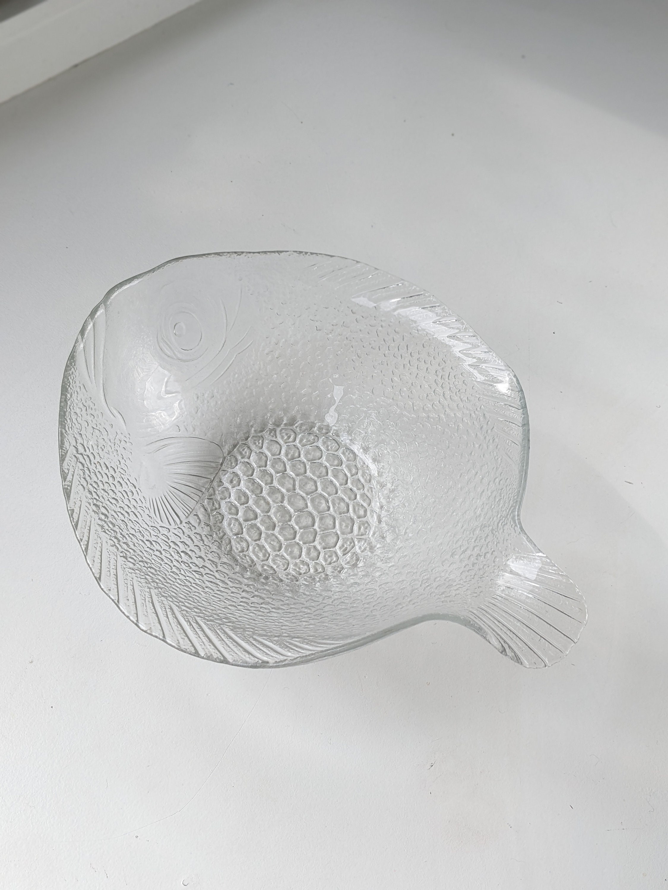 Large Arcoroc Fish-shaped Serving Bowl, Poisson Pattern, Made in France ...