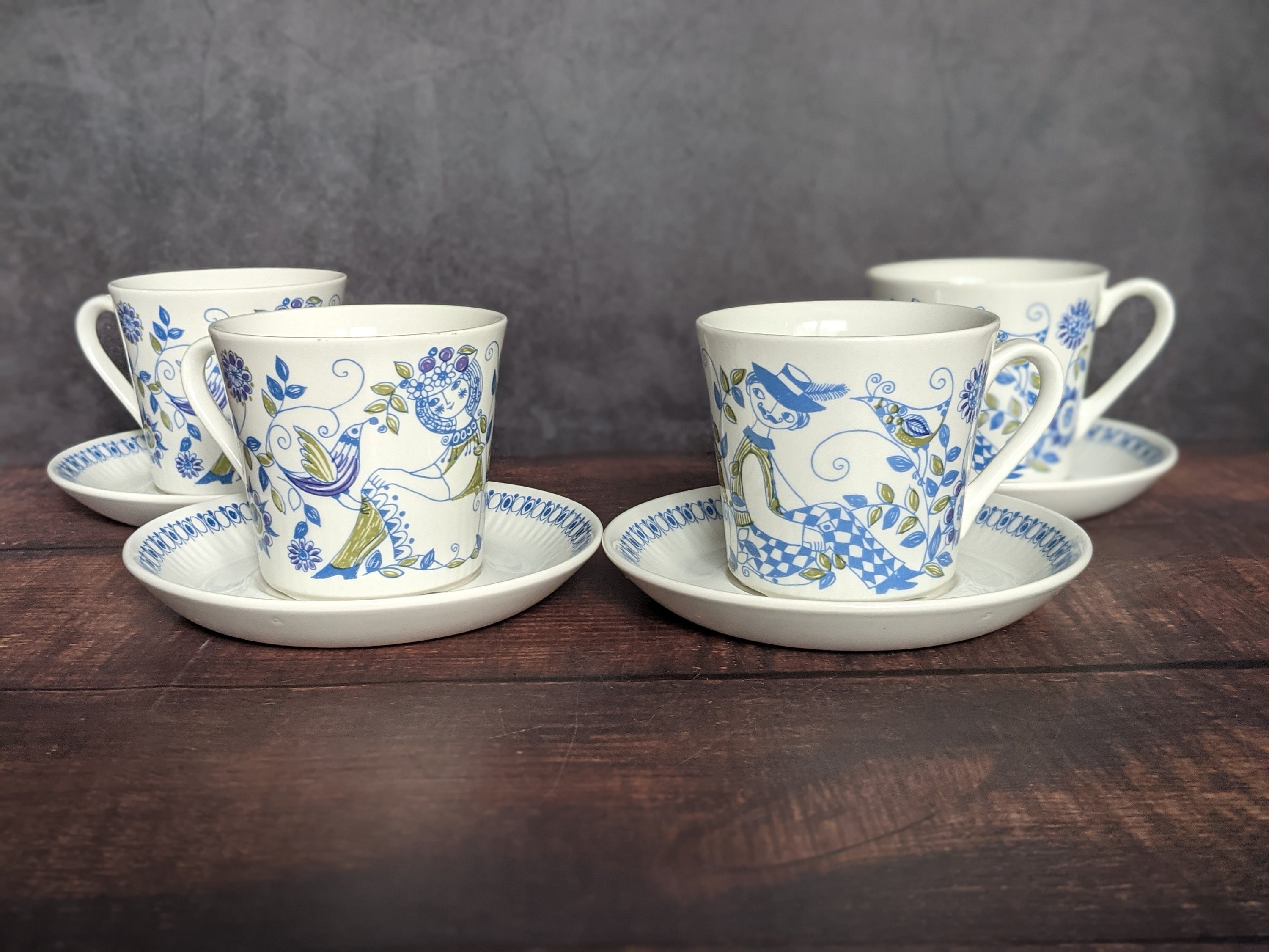 ⚡1920年代・手彩色ティーセット: ドイツ・フラウロイト ⚡1920年代・手彩色ティーセット: ドイツ・フラウロイト 1920年代・手