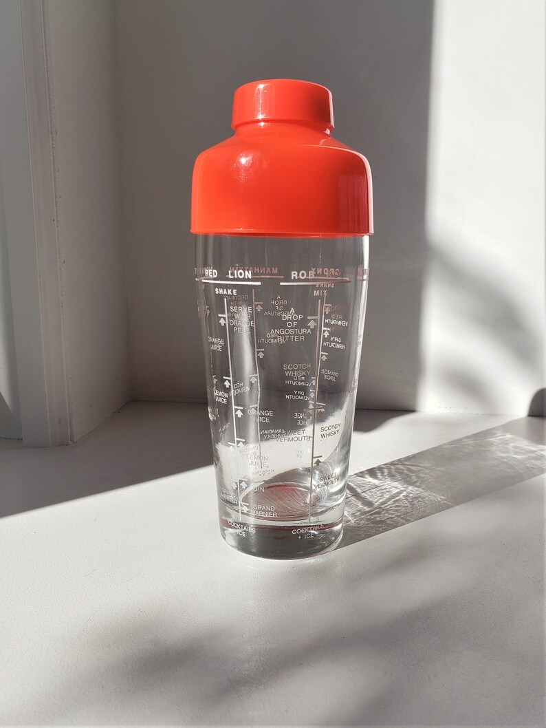 Made in italy C.1966 Glass Cocktail ShakerDrink Mixer Per Alimenti