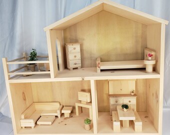 wooden doll houses already assembled