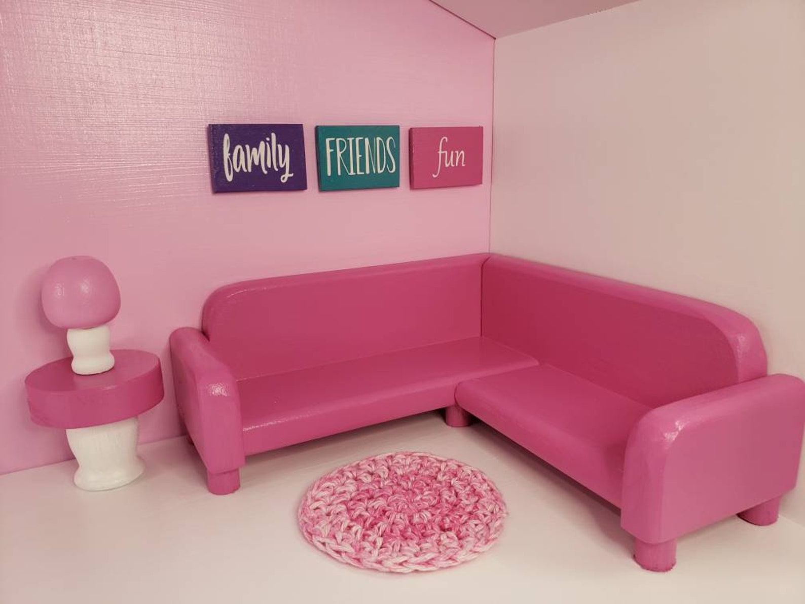 1: 6 Scale Miniature Sign FRIENDS FAMILY FUN Dollhouse - Etsy