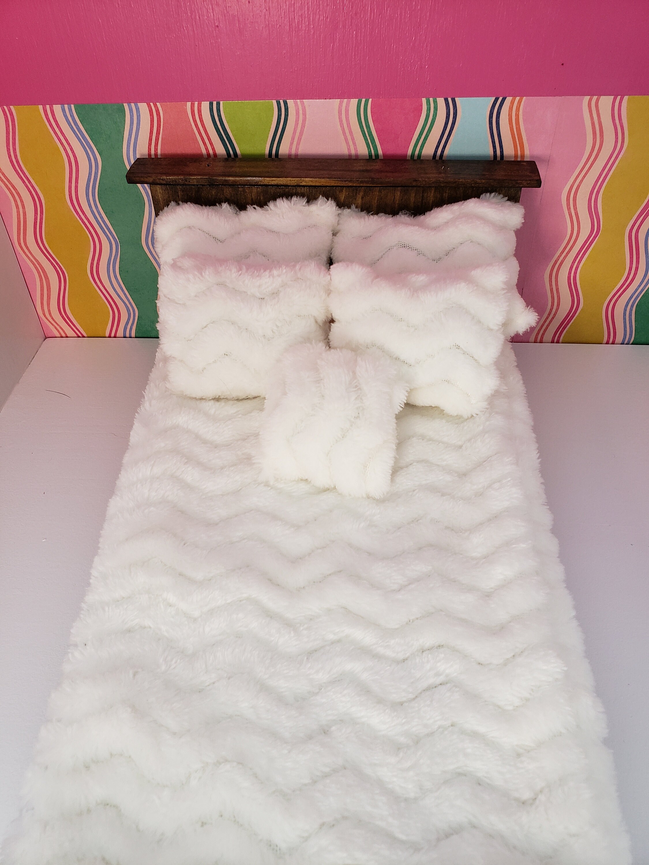 Wooden BARBIE SIZED QUEEN Bed Dark Walnut Stained Bed - Etsy