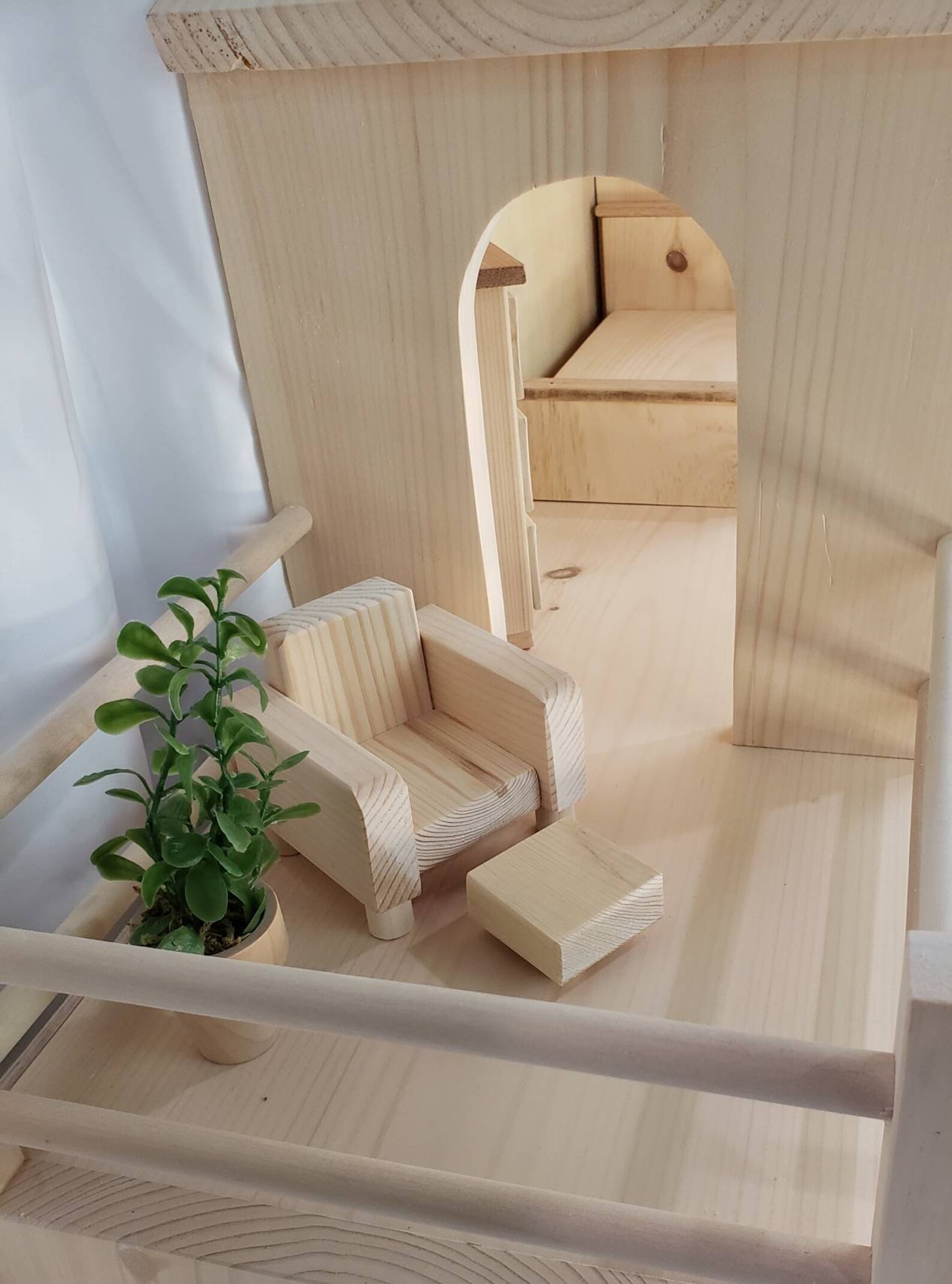 Barbie Sized Natural Pine Wood Sturdy Dollhouse Furniture Etsy