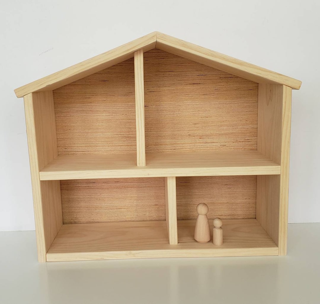 112 Natural Pine Wood Sturdy Dollhouse 2 Story Fully Assembled DIY