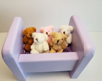 MINIATURE TEDDY BEAR | Stuffed Jointed Teddy Bear | Dollhouse Decor | Mini Bear for Doll House Nursery or Kid's Room