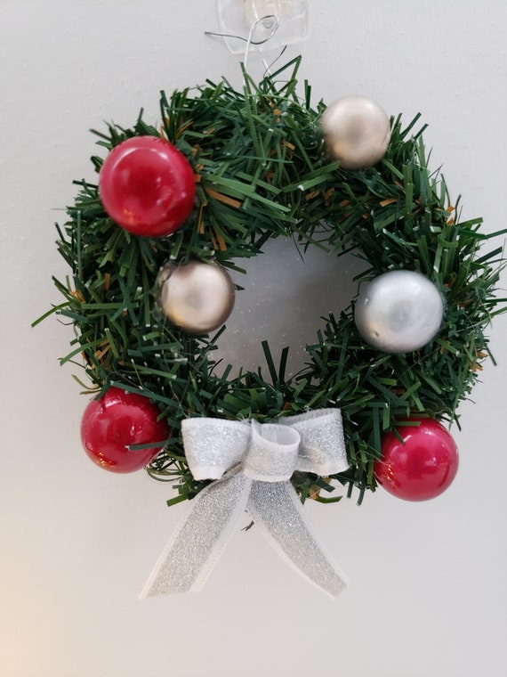 Miniature Dollhouse Christmas Wreath, Mini Pine Wreath, Doll