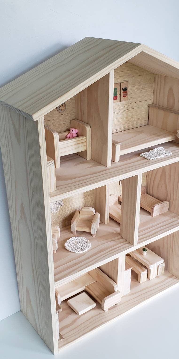 3 story sales dollhouse with furniture