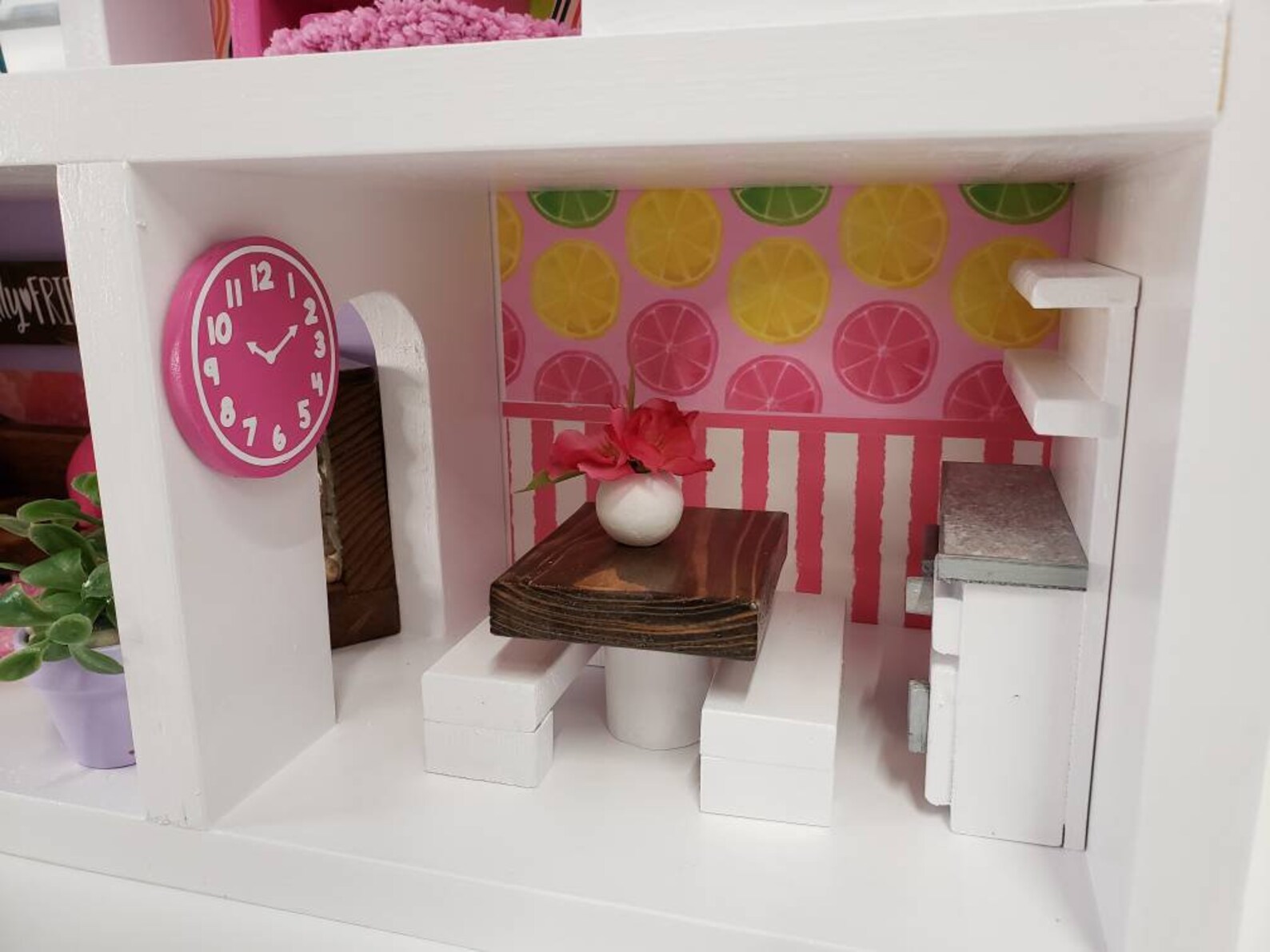 Natural Pine Wood Sturdy Dollhouse 2 Story With Balcony Etsy