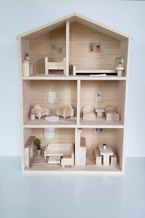 Wooden Dollhouse Furniture Doll House Furniture Dollhouse -  Israel