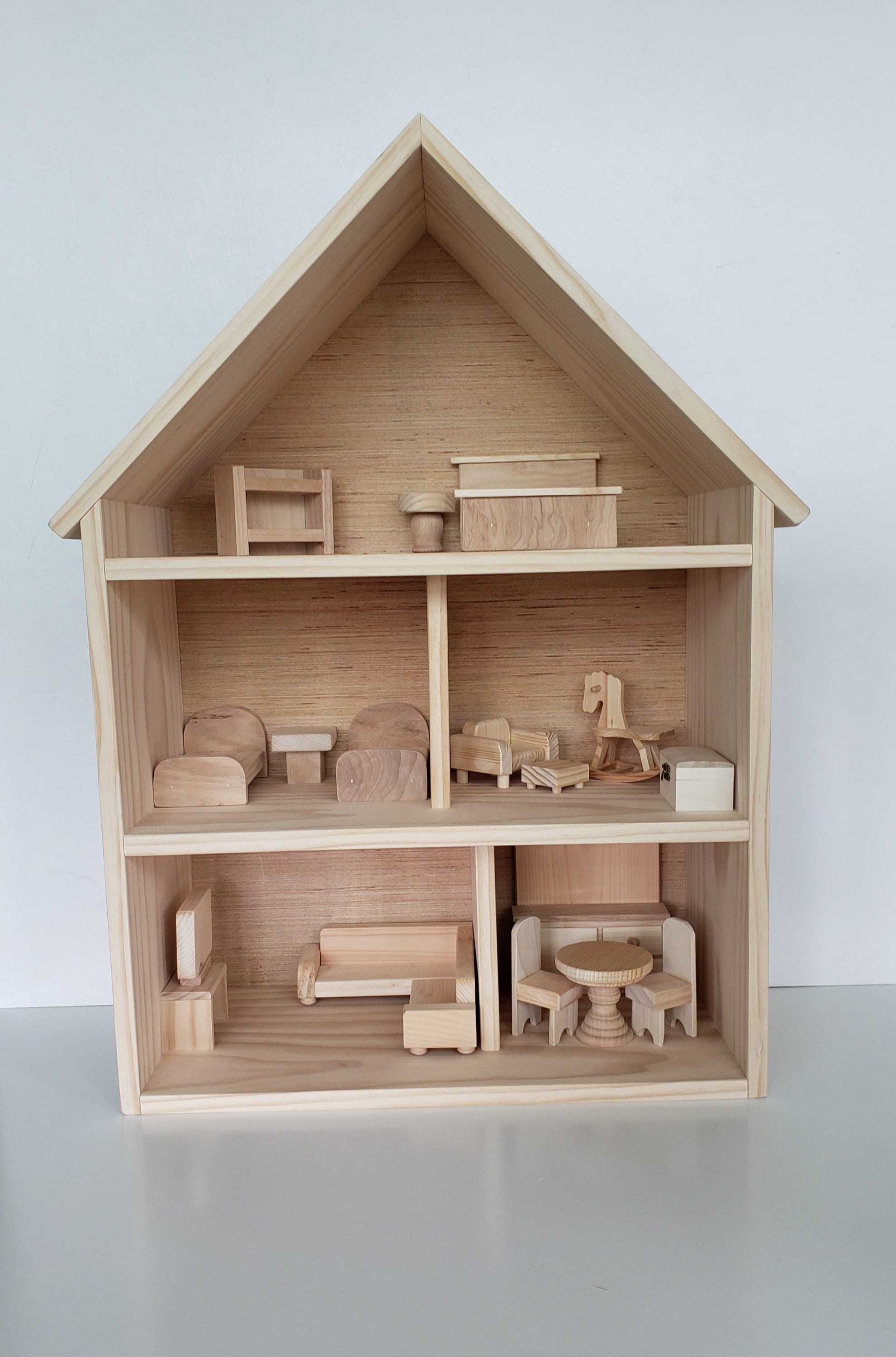 PREMIUM Pine Wood DOLLHOUSE Fully Assembled Furnished as -  Portugal