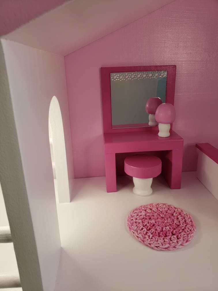 16 Scale Wooden Dollhouse Make up Table Stool and Etsy