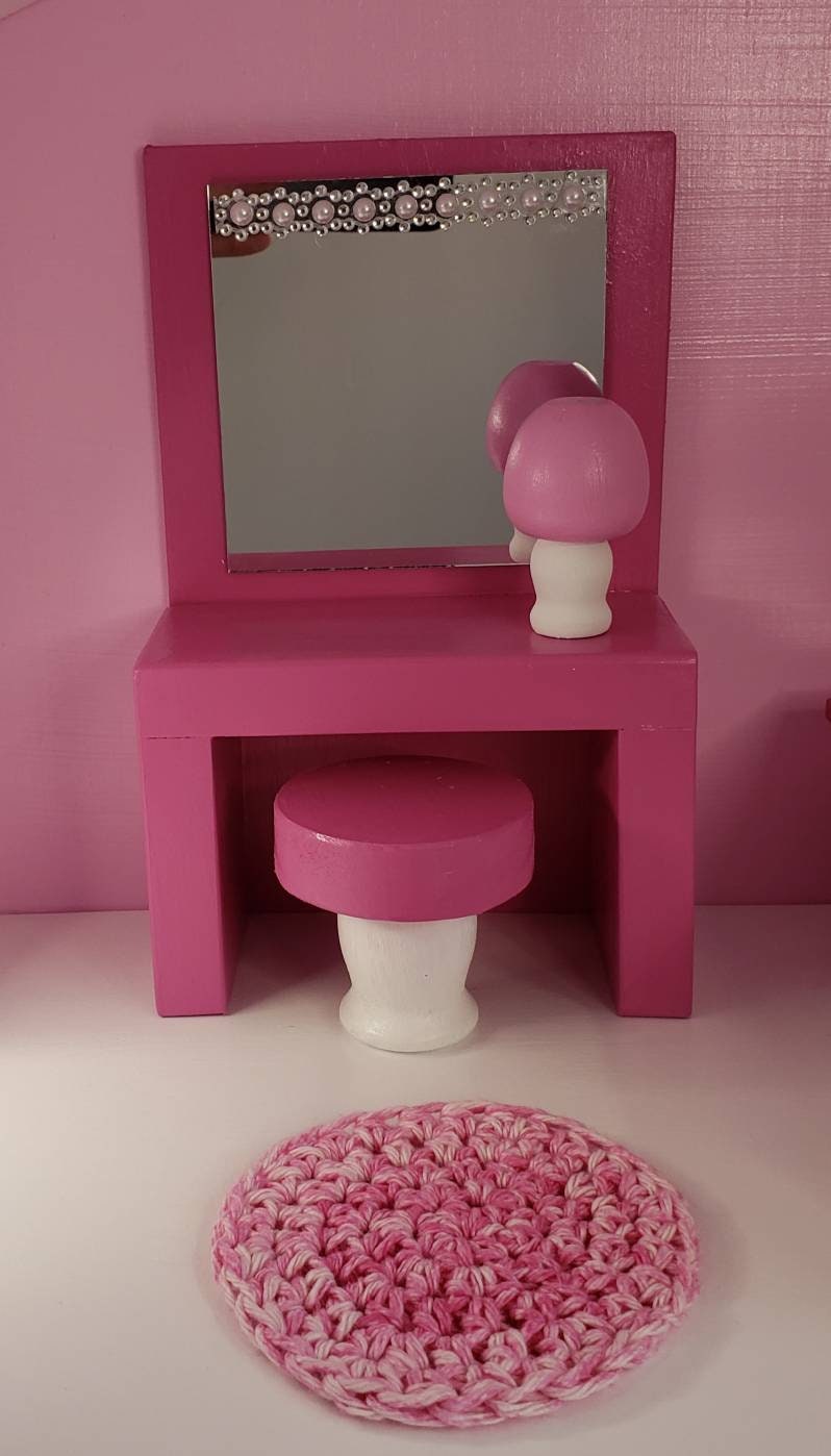 16 Scale Wooden Dollhouse Make up Table Stool and Etsy