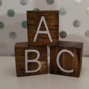 Miniature Wood Dollhouse ABC Blocks,  Wooden Doll House Accessory, Bedroom, Playroom, Nursery, Kids Toy, Miniature Furniture, Alphabet Block