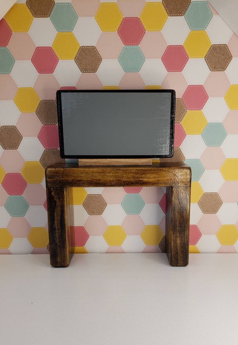 TV STAND Entry Way Table 1/6 Scale Handmade Wooden Etsy