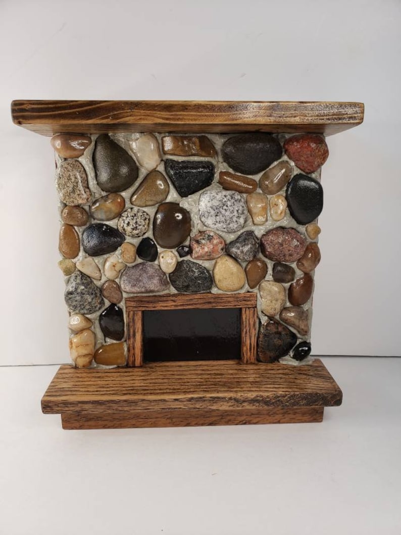 Handmade Miniature Stone Dollhouse Fireplace with Natural Wood Etsy