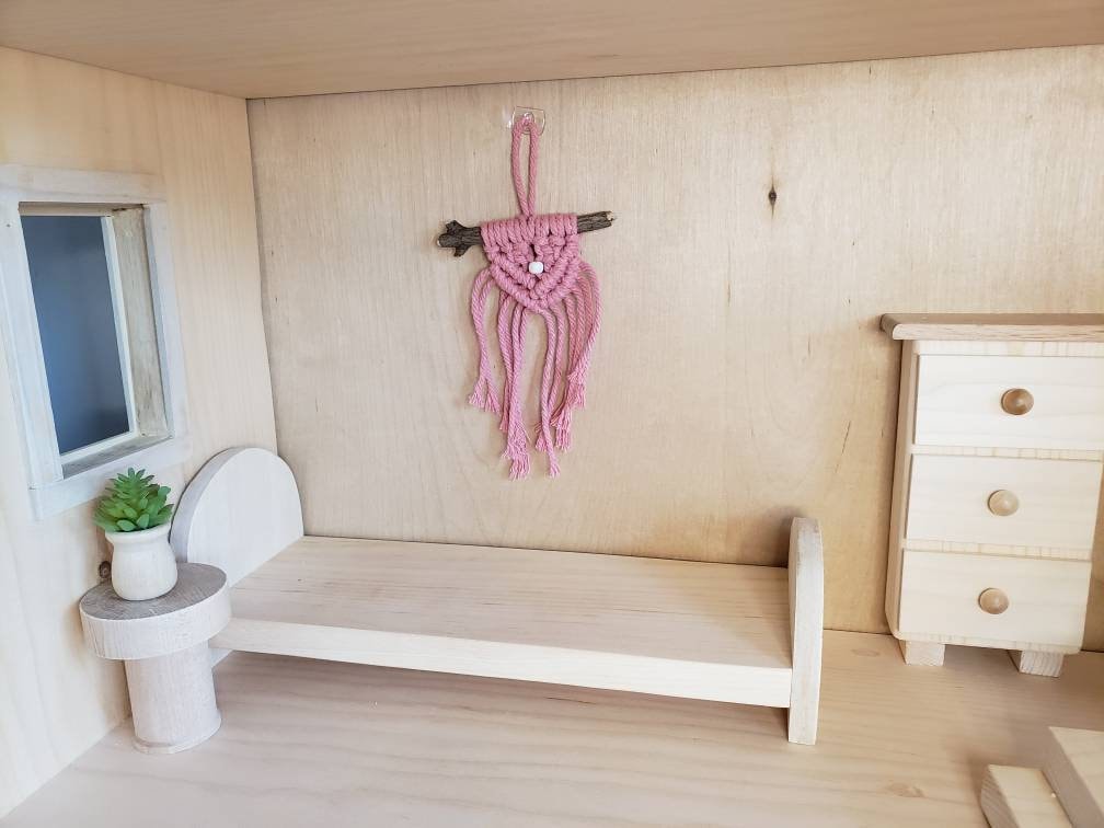 BARBIE Sized WOOD Twin BED Dollhouse Furniture Miniatures | Etsy