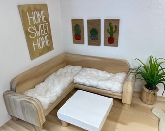 NATURAL Wood SECTIONAL Coffee Table Available Sturdy