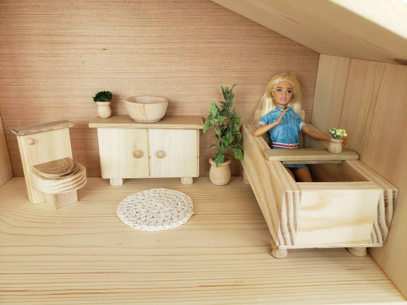BARBIE Size BATHROOM TUB Vanity Toilet Wooden Sturdy - Etsy