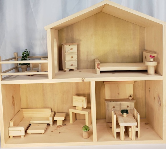 Casa de muñecas de madera 1:6, Casa de muñecas de madera, Casa de muñecas  miniatura 4 pisos, Kit de casa de muñecas -  España