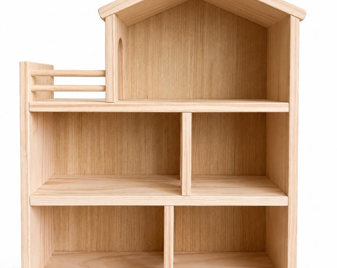 Fully Assembled 3-Story Wooden Dollhouse with Balcony | 1:12 Scale Dollhouse | Handmade from Premium Pine Wood | Ready to Decorate