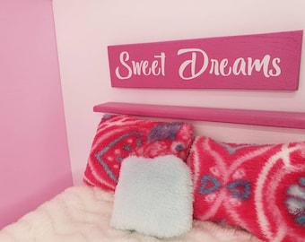 SWEET DREAMS SIGN | Dollhouse Picture | Doll Decor | Dream House Accessory | Mini Picture | Miniatures | Bedroom Art