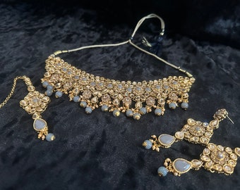 Impresionante conjunto de joyas / Diseño elegante indio/paquistaní