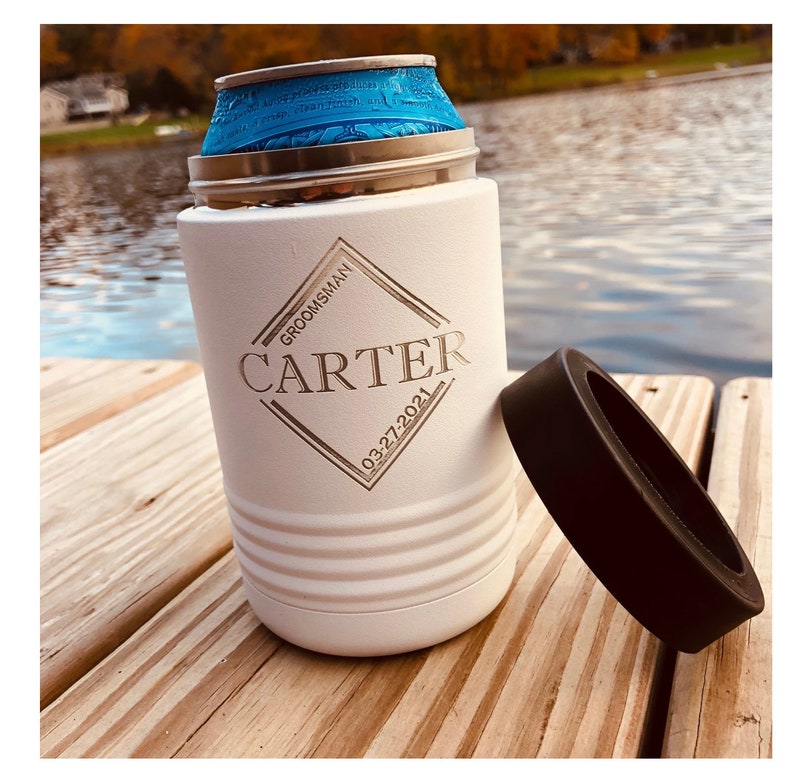 Personalized Engraved CAN koozie Groomsmen Gift Beer Koozie Etsy
