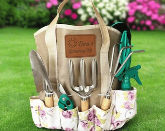 Gardening Tote Set, Personalized Garden Tool Set, Gardening Gift for Women, Gardening essentials, Mother’s Day gift, Gift for gardener
