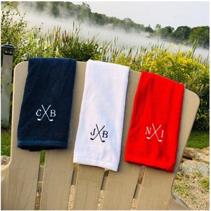 Personalized golf towel, Custom embroidered golf towel, Monogrammed golf towel, Personalized golf Accessory, Golf Gifts, Golf Gift for Him image 2